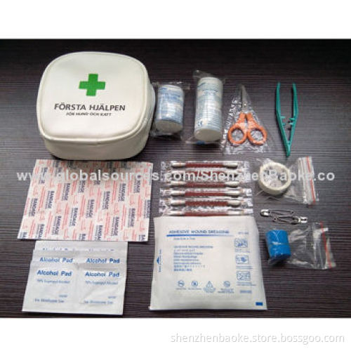 Mini PU first-aid bag for sports use, including bandages, plasters and cotton